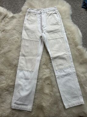 Madewell Womens High-Waisted Two Toned White Cargo Pants Size 24